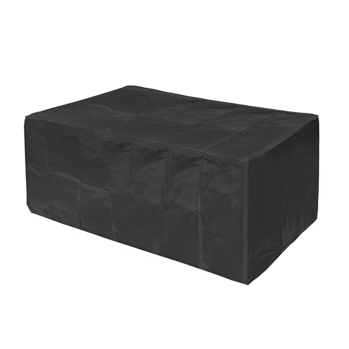 Black outdoor table cover designed for weather protection and durability, suitable for various table sizes.