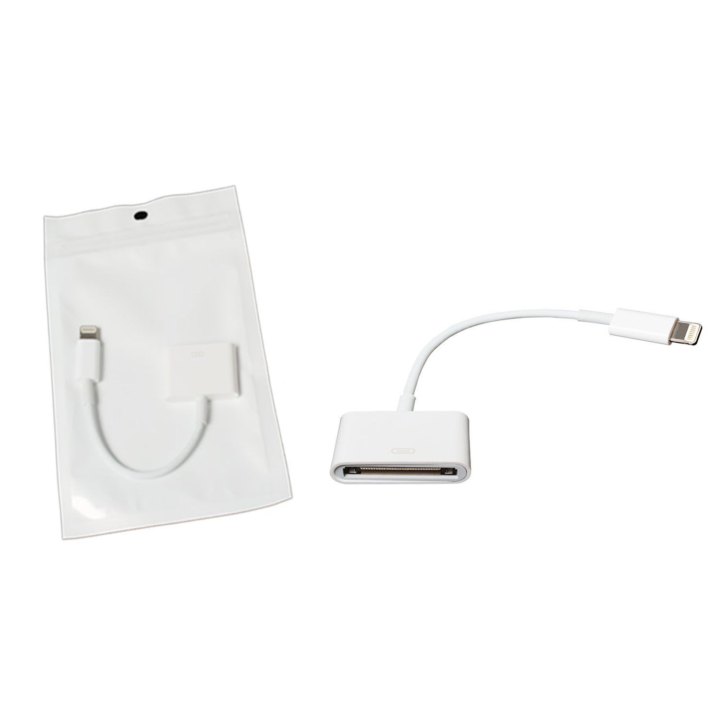 Apple Lightning to 30-pin Adapter with packaging, used for connecting older Apple devices to newer Lightning-compatible devices.