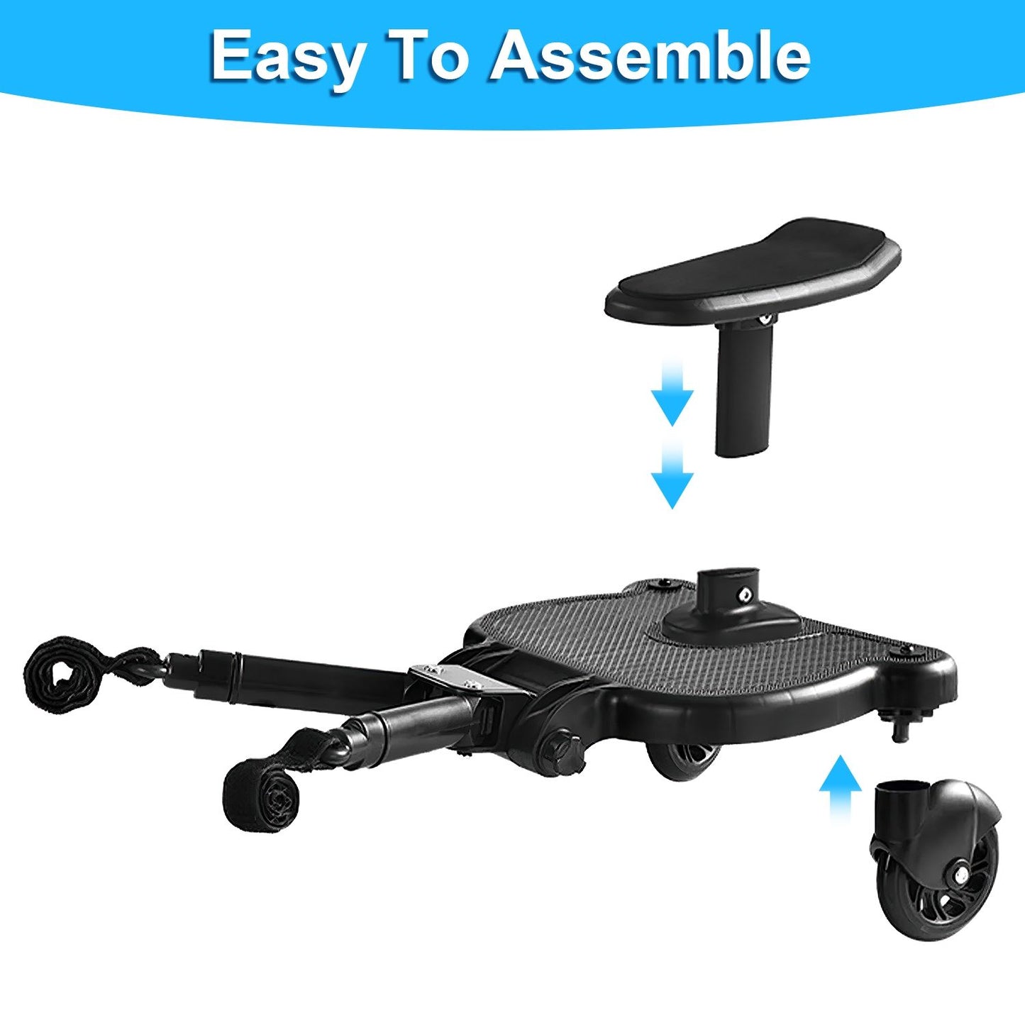 Flexible and easy-to-assemble caster wheel system for smooth mobility, featuring adjustable height and detachable armrest for comfort.