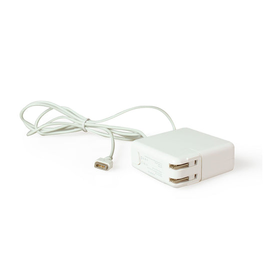 Compact white USB wall charger with a long cable and two USB ports for simultaneous charging of multiple devices.